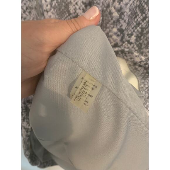 Calvin Klein Suede Sheath Dress Snake Print Gray/White Mob Wife Lined Size 14 - Picture 8 of 9